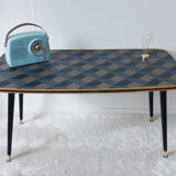 Living room coffee table, vintage, compass legs, 50s