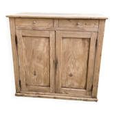 Small Parisian buffet with 2 doors and 2 drawers in light wood.
