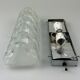 60s 70s wall lamp limburg germany wall sconce ice glass chrome space age