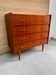 Vintage teak chest of drawers with 4 drawers from the 1960s.