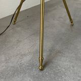 Adnet brass floor lamp with loops