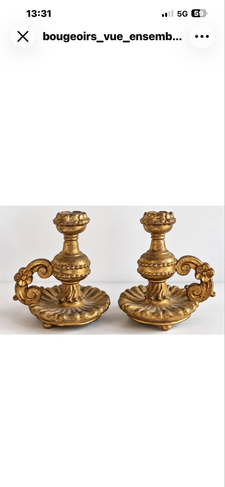 Pair of antique bedroom candle holders – Louis XV style