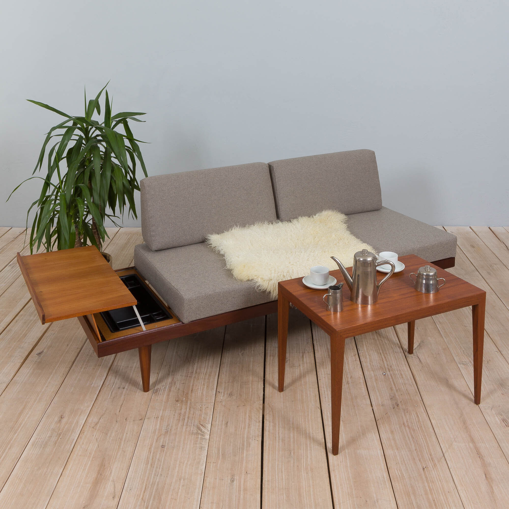 Teak Daybed Svanette With Side Table By Ingmar Relling For Swane Ekornes, 1960s