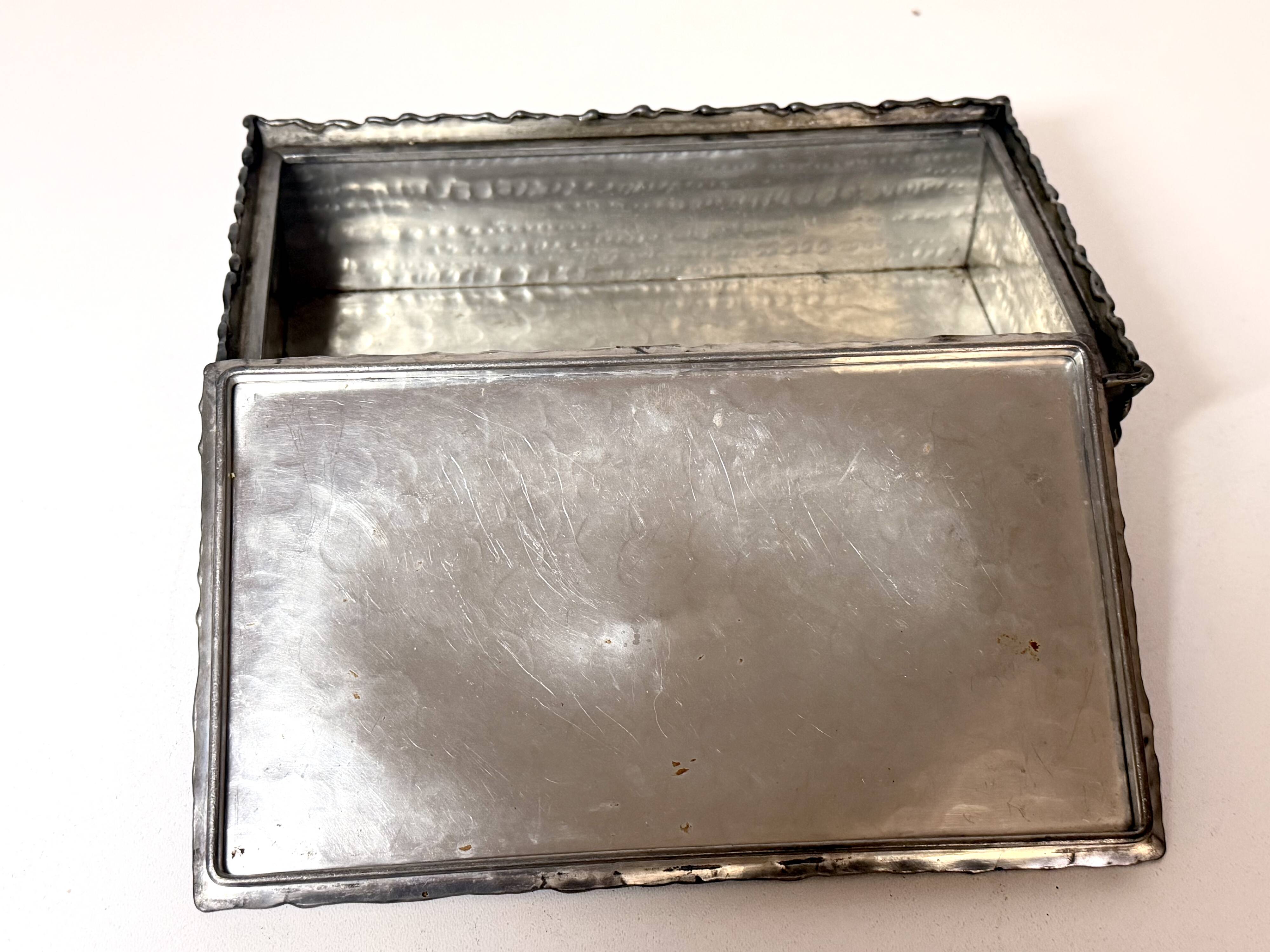 Vintage Handmade Rectangular Pewter Box by Attilio Nani, Italy