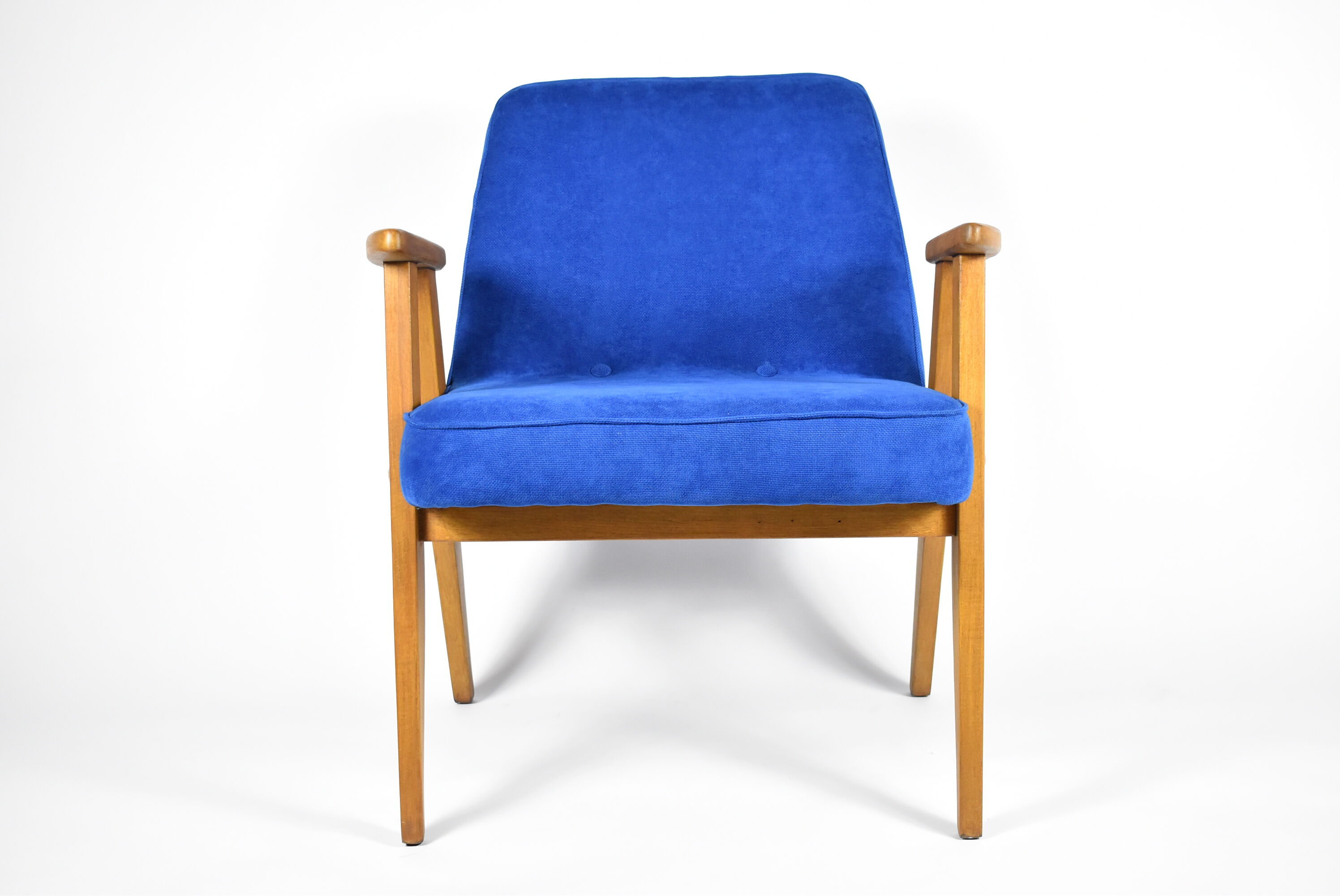 Original 60s icon, armchair 366 designer J. Chierowski, blue