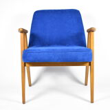 Original 60s icon, armchair 366 designer J. Chierowski, blue