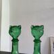 Pair of zoomorphic bottles vintage Italian glass