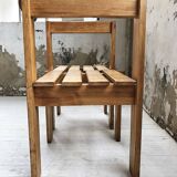 Duo of les arcs mountain pine chairs