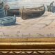 Tableau Aquarelle "Vieux Port de Nice" en 1921 signé Chamard + cadre