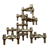 Set of 10 candle holders by Ceasar Stoffi & Fritz Nagel for Quist