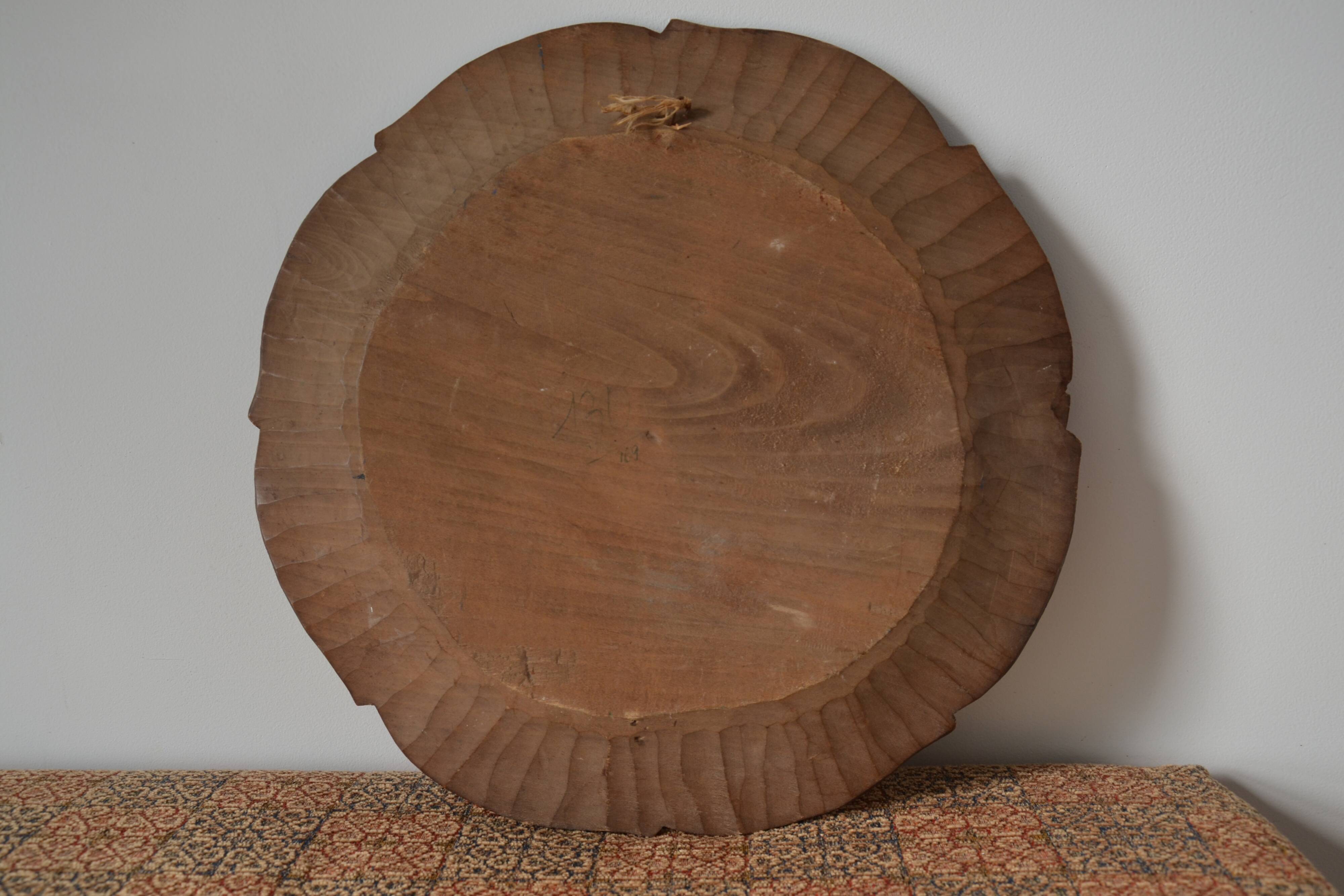 Carved wooden platter/plate from the 1950s.