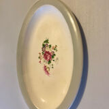 Small vintage oval plate in opal porcelain from Salins