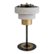 Pair of table lamps in patinated brass and alabaster.