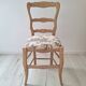 Country chair in blue toile de Jouy