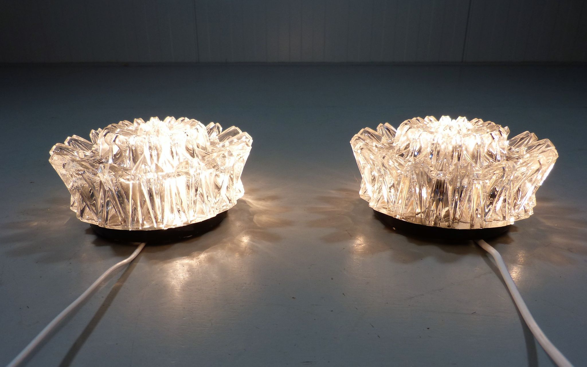 Set of 2 wall lamps by Glashütte Limburg Germany, 1960’s