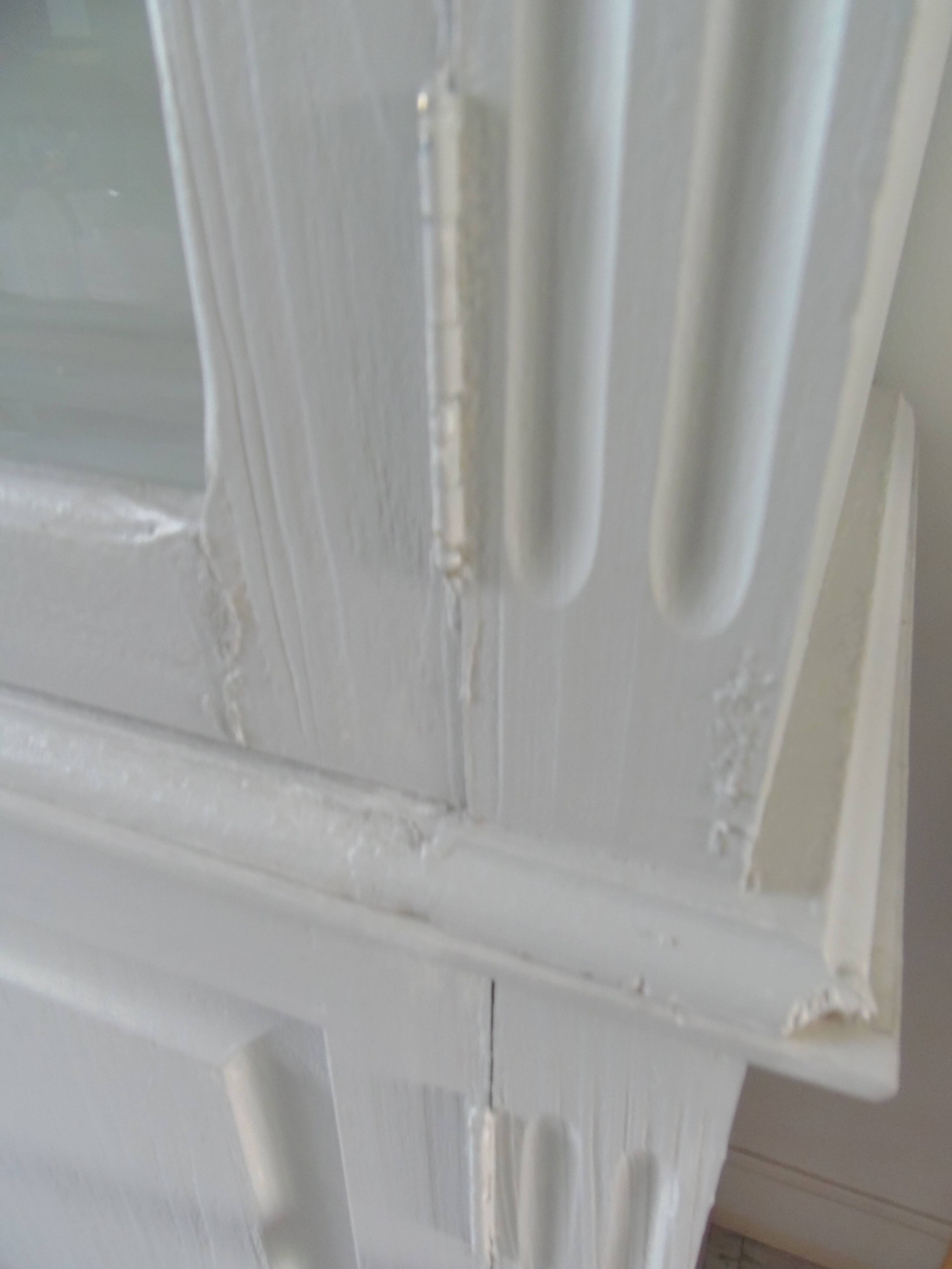 Display case 2 bodies patinated pearl gray waxed finish.