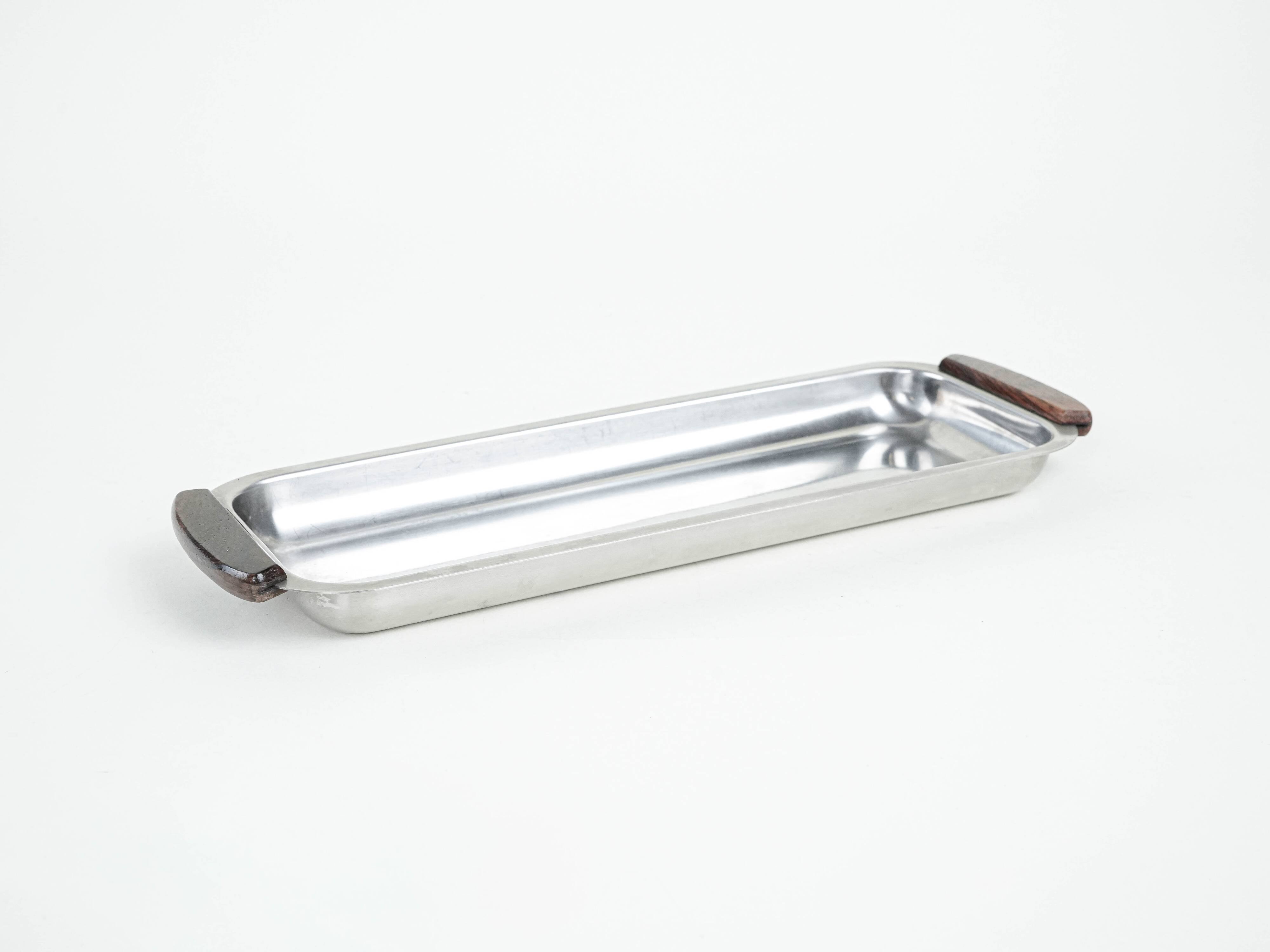 Stainless steel tray, Danish design, 1970s, made in Denmark