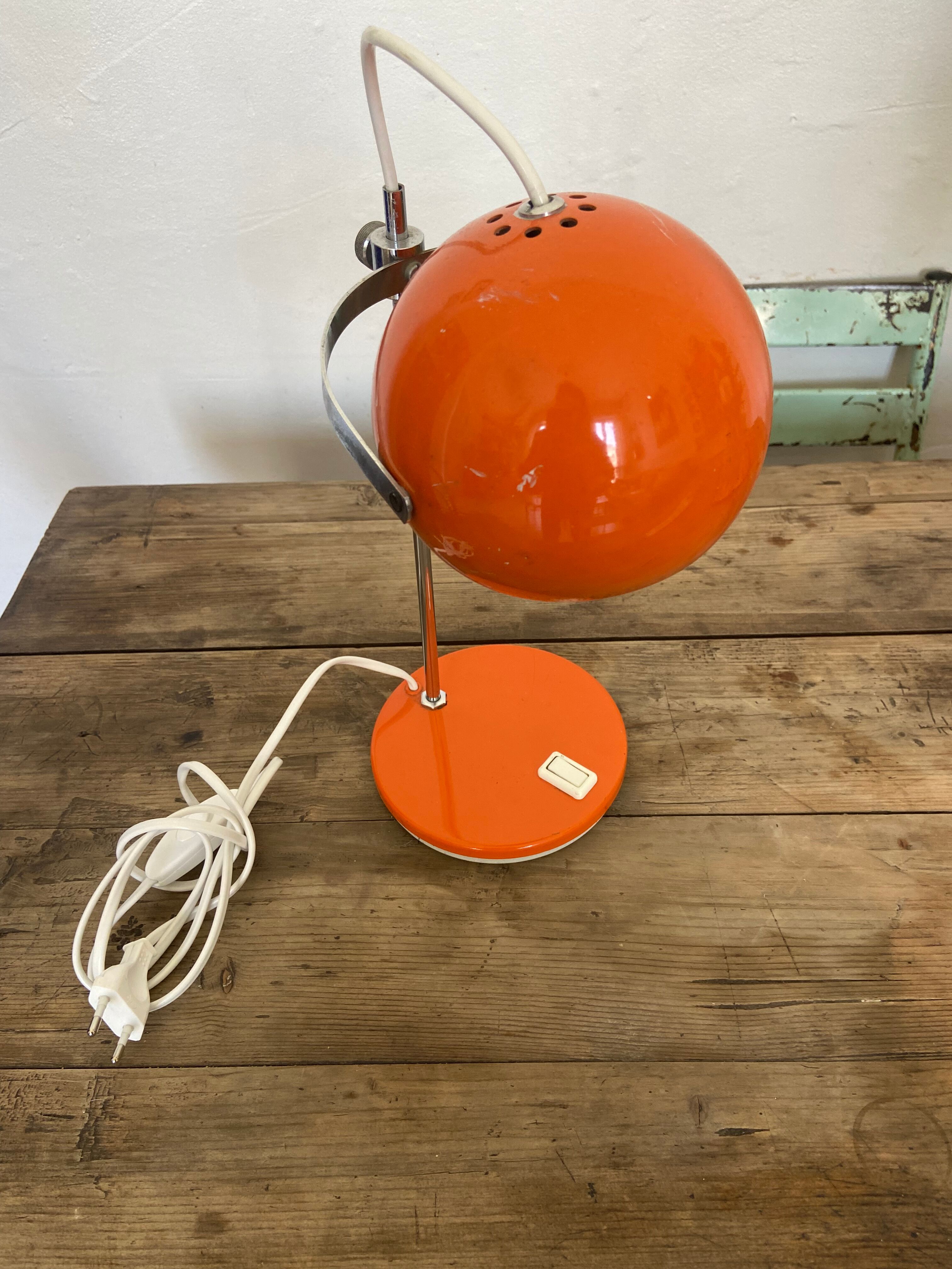 Lampe eyeball vintage orange