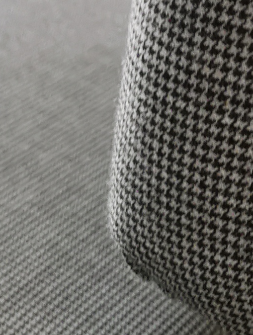 Pair of vintage chrome armchairs and "chicken foot" fabrics