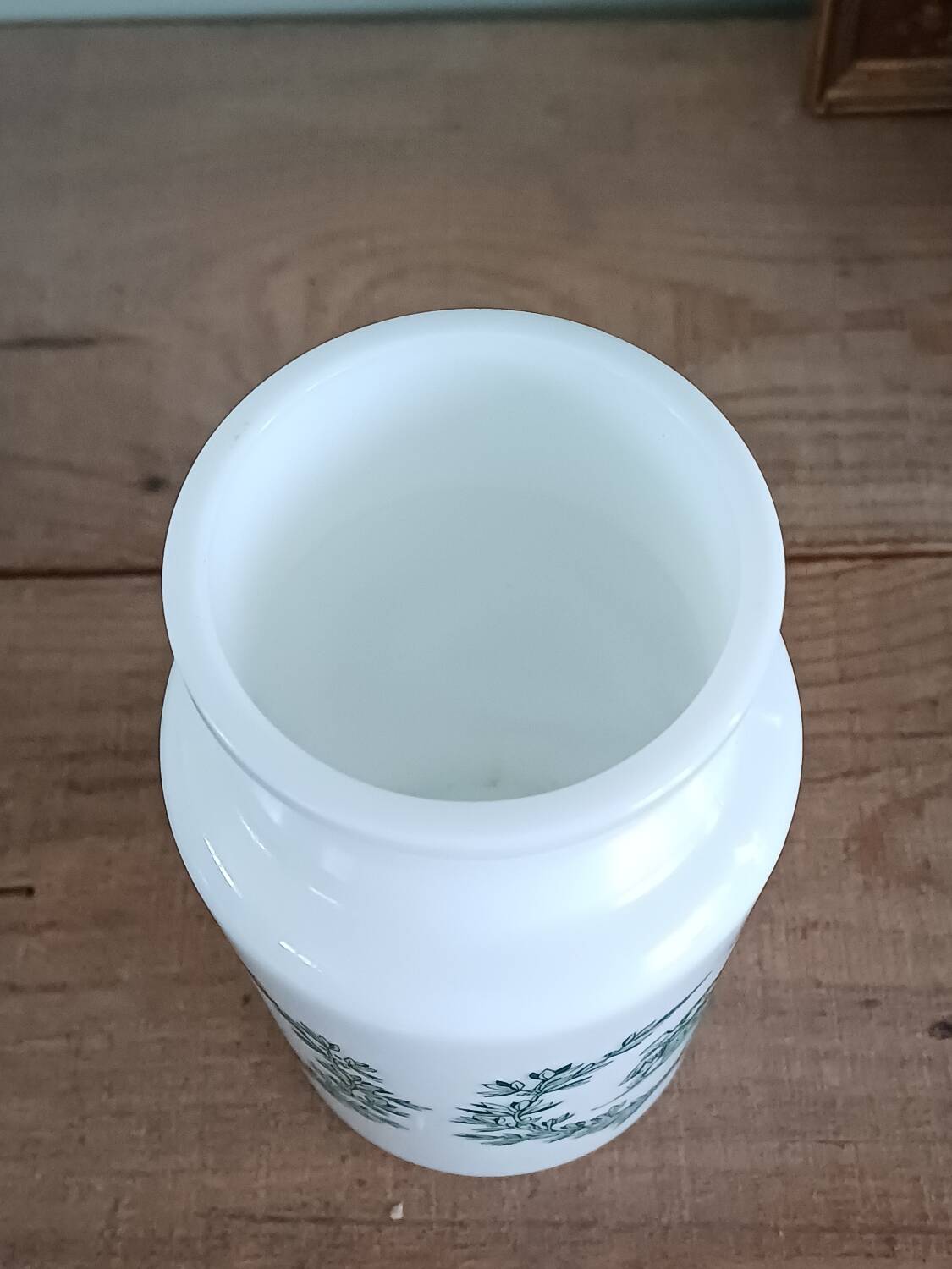 Italian opal glass jar