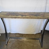 Vintage lava stone console signed Jean Jaffeux