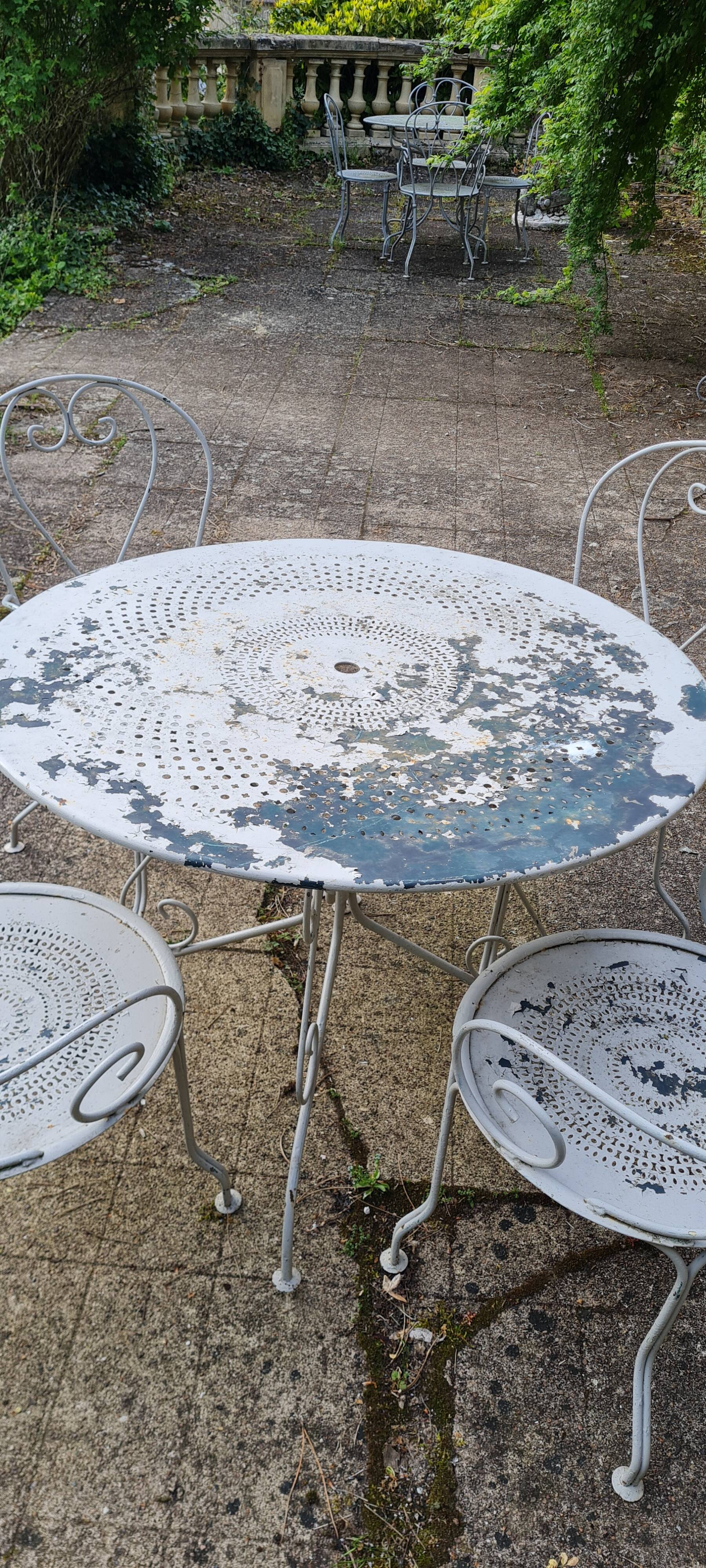 Wrought iron garden furniture