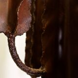 Cactus sculpture in patinated metal with rust effect H:172cm