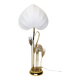 Monumental crane or egret lamp post in gilded brass by Antonio Pavia