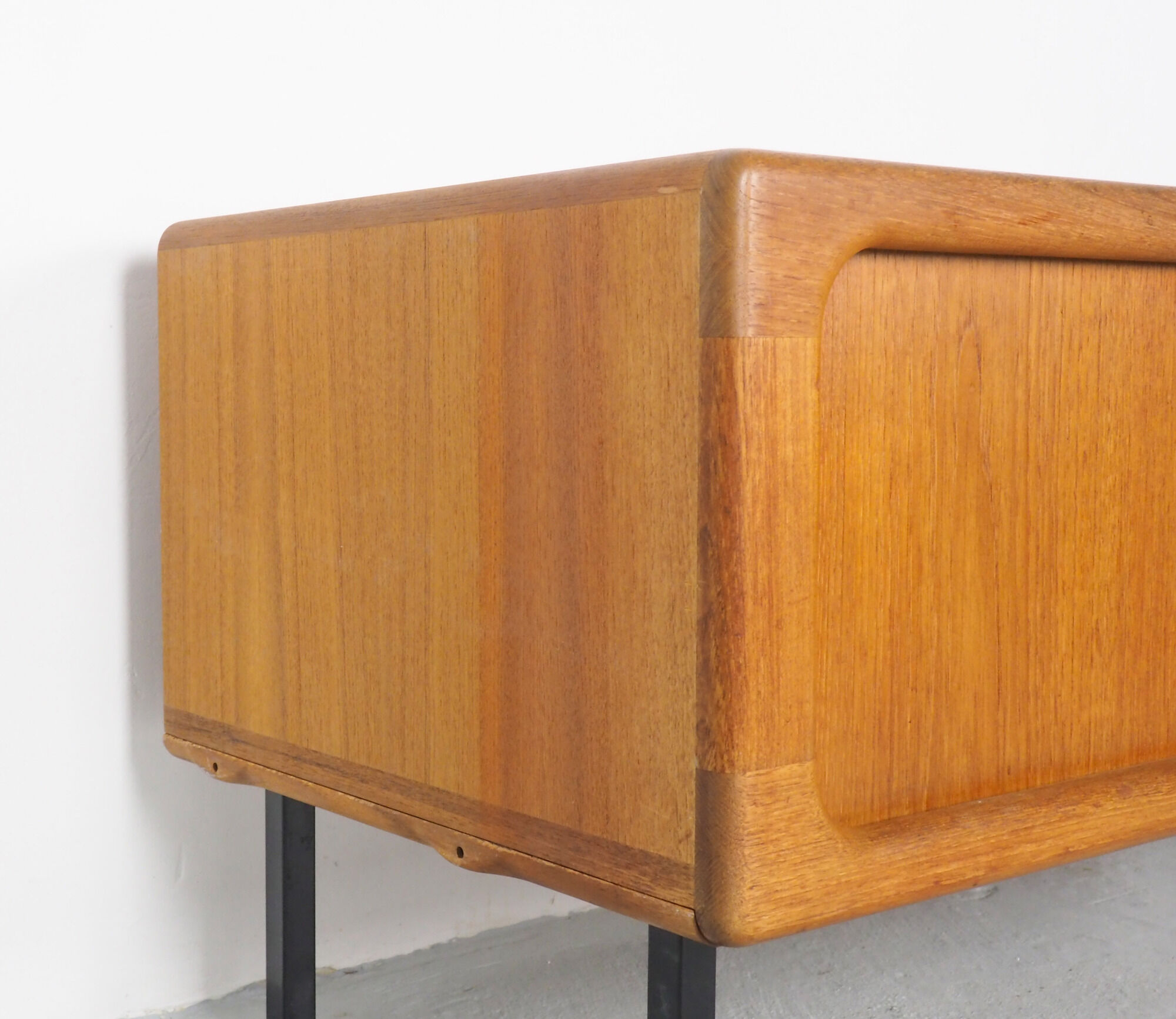 Low teak sideboard with tambour doors by Dyrlund, 1960's