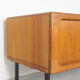 Low teak sideboard with tambour doors by Dyrlund, 1960's
