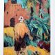 Gouache on paper, character in Morocco, Mohamed Bouafia