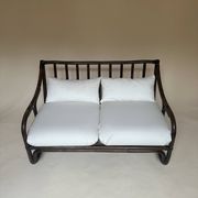 Two-seater rattan bench