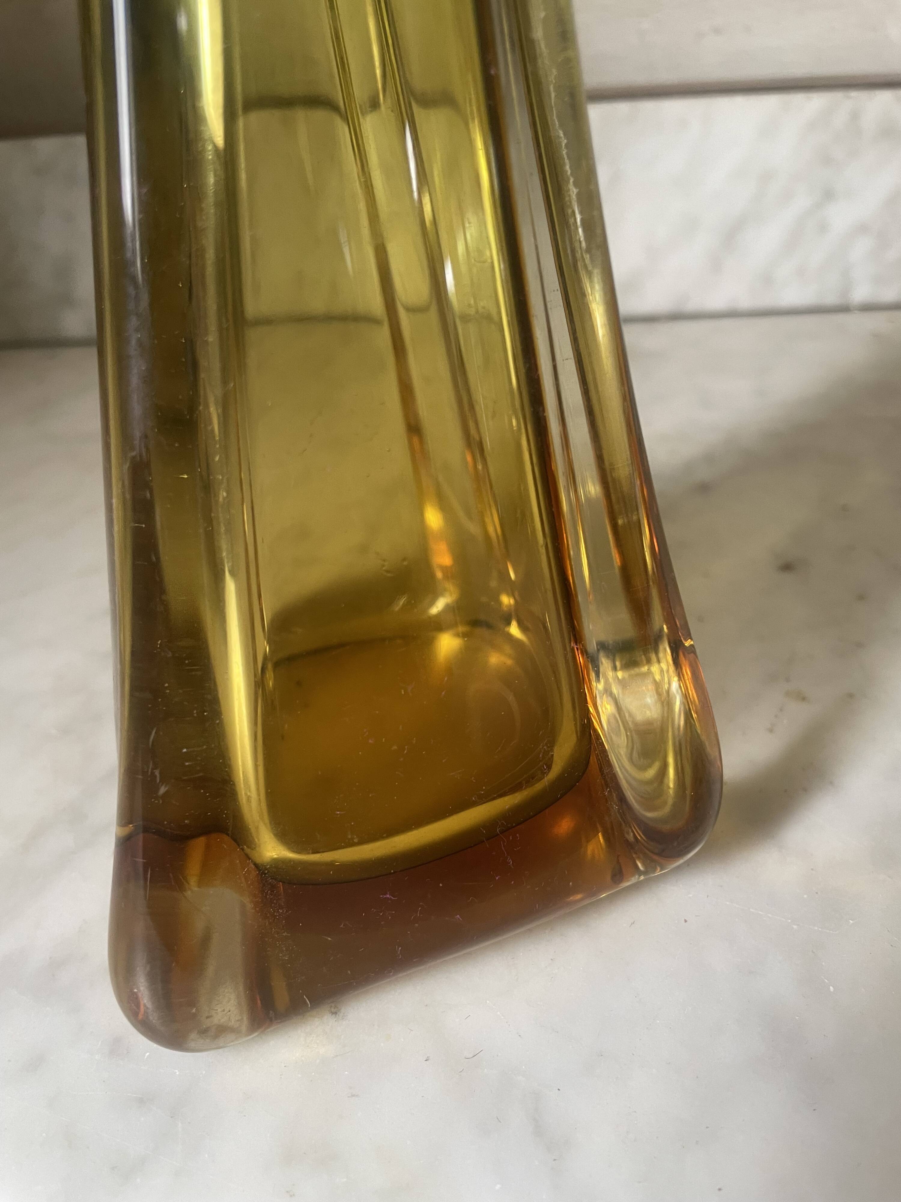 Amber Murano glass vase circa 1960
