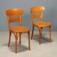 Paire de chaises en hêtre courbé