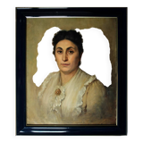 Portrait de femme encadré du XIXe siècle