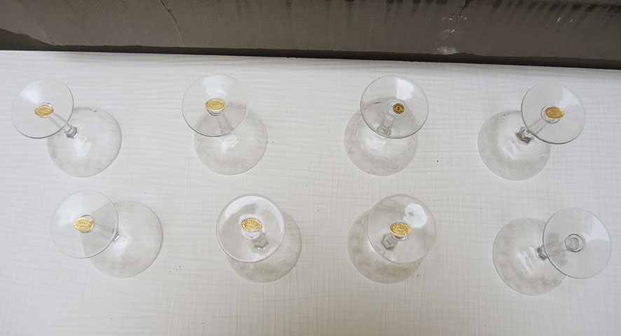 8 old champagne cup cristallerie lemberg lorraine