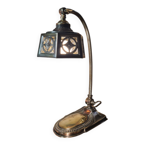 lampe de bureau laiton cuivré polie art deco numerotée 3kg