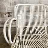 Fauteuil en rotin blanc