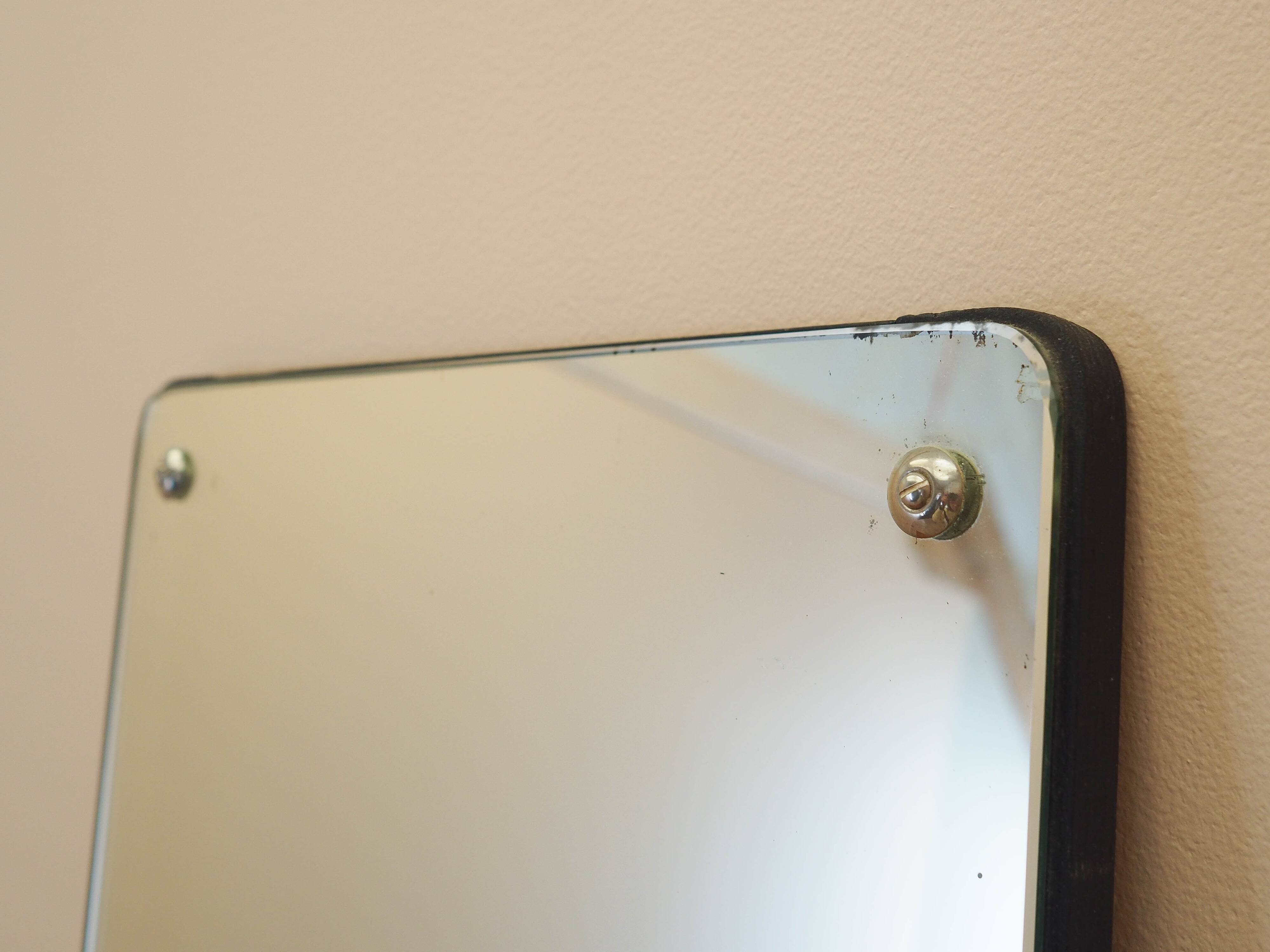 Mirror in a wooden frame, Danish design, 1970s, made in Denmark