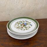 Set of 5 floral ceramic plates by Gualdi Tadino 60s