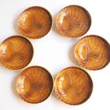6 amber fish plates