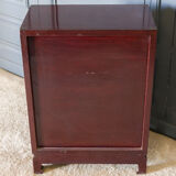 Chinese furniture XXth Red lacquer Decor of branches and birds