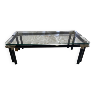 Glass and metal coffee table, 1970s.