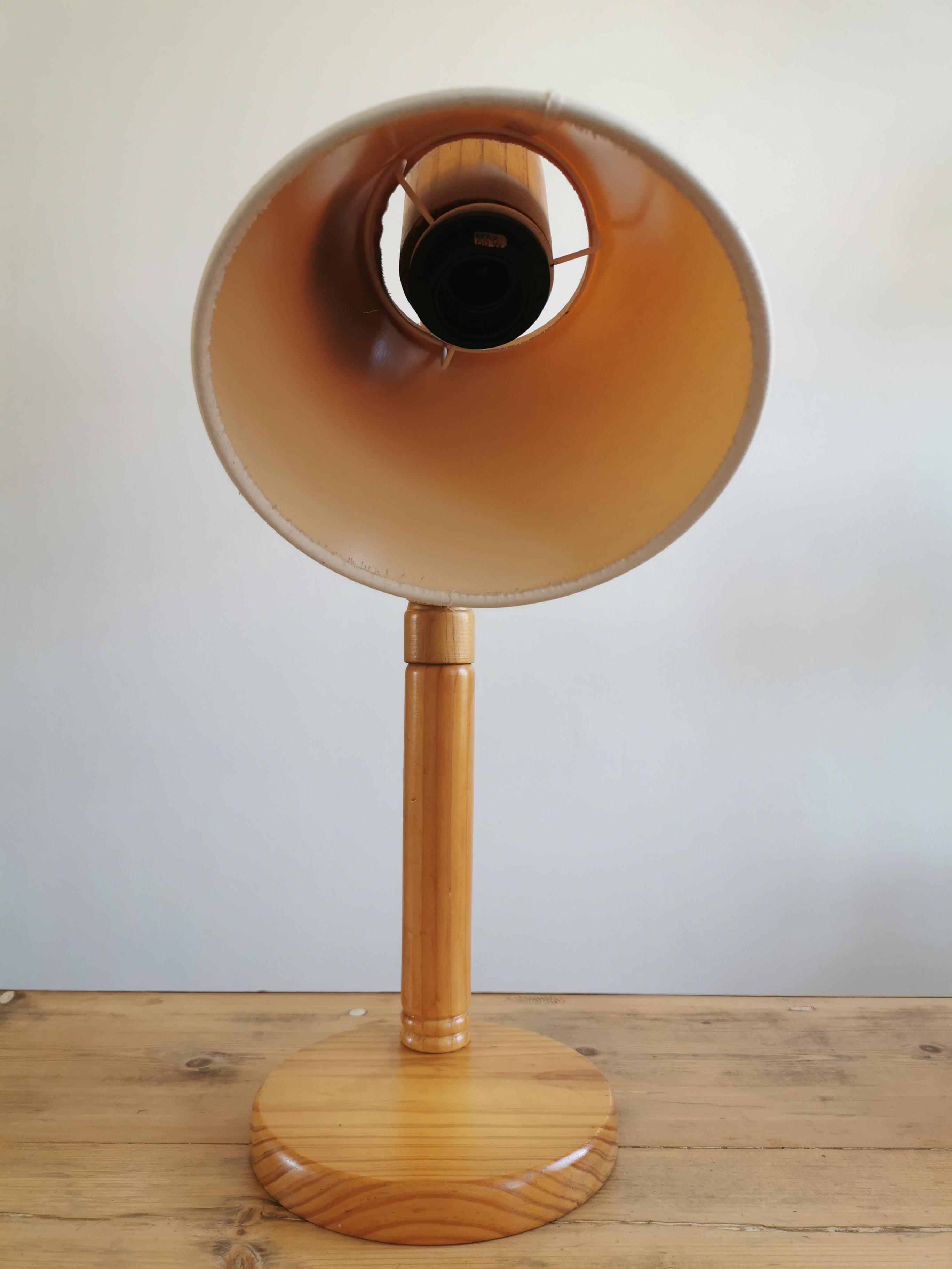 Scandinavian articulated pine lamp