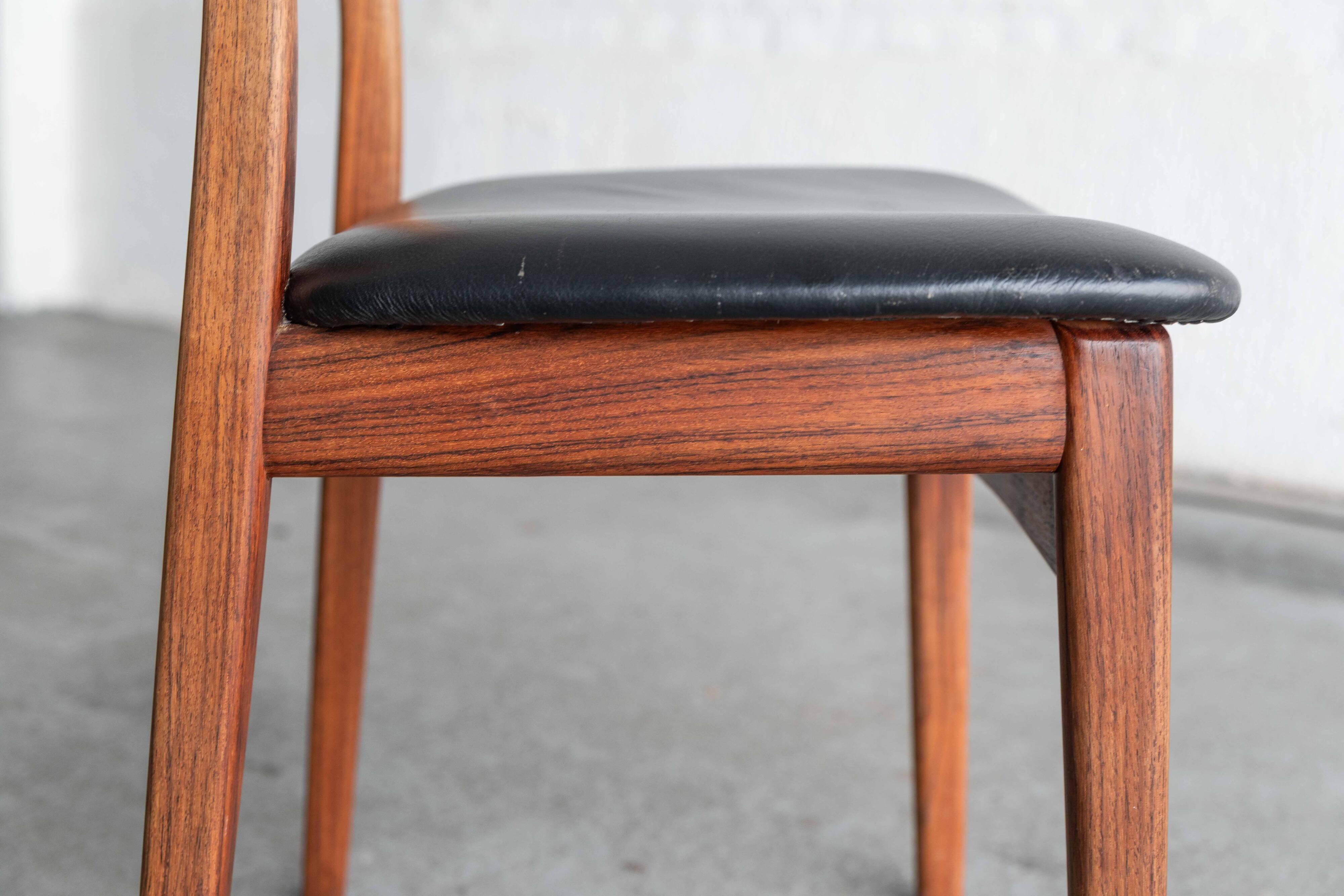 Dining chairs 'model 60' by Hennig Kjaernulf for Bruno Hansen, Denmark 1960