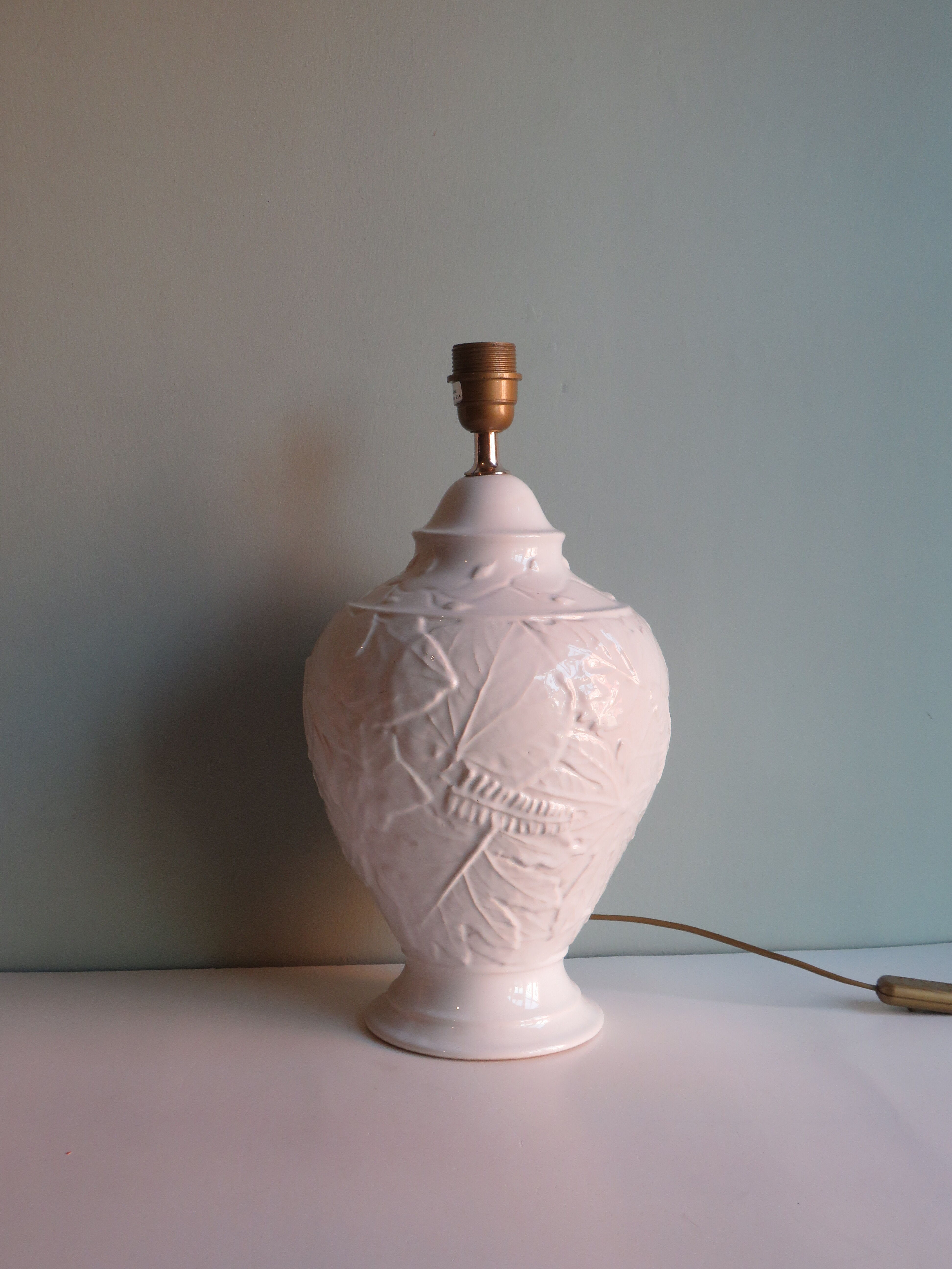 Ceramic lamp foot with floral motif, 1970 France