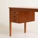 Scandinavian teak desk with sliding drawers, 1960s