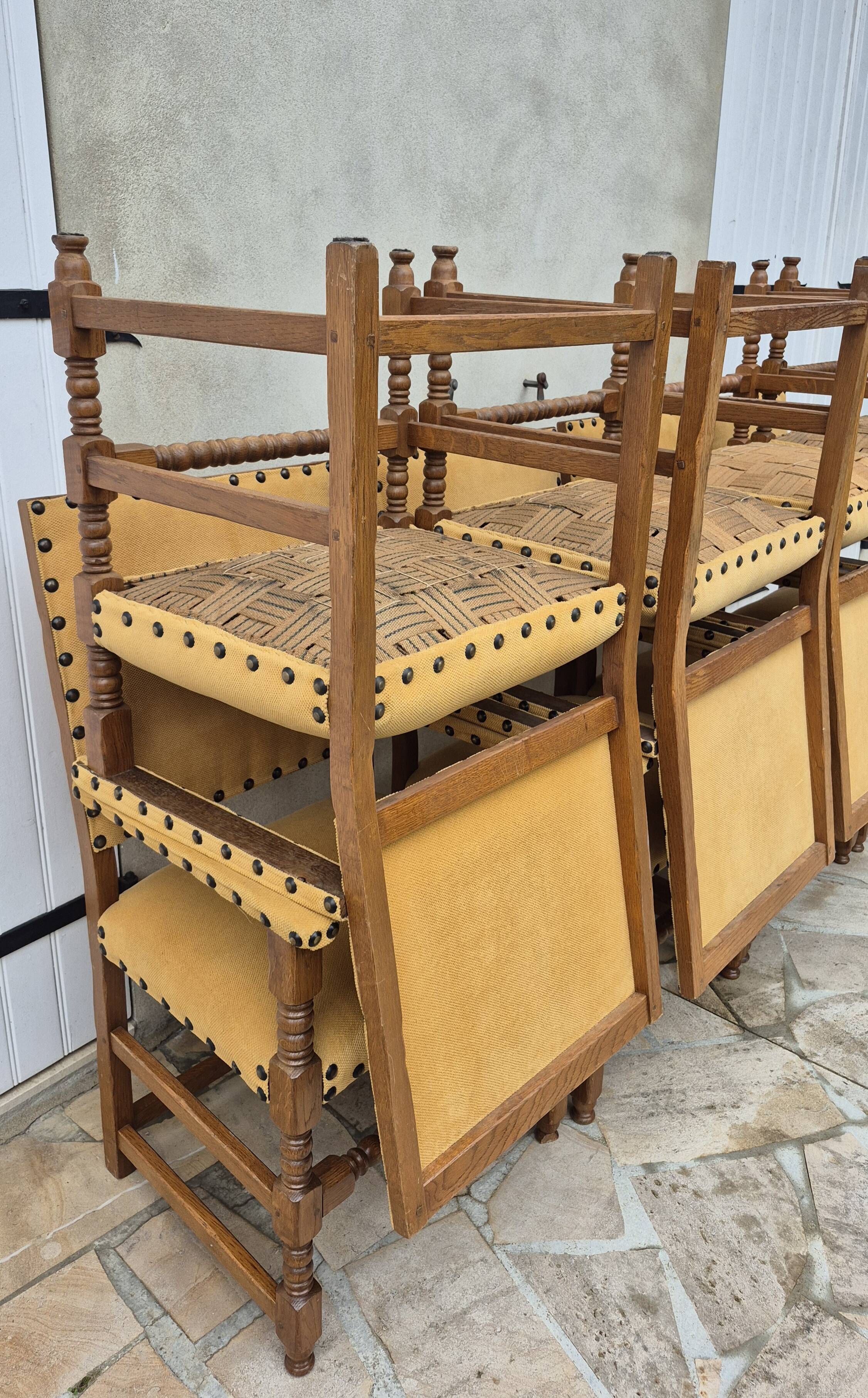 9 armchairs in the Louis XIII style