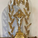 Crucifix under globe