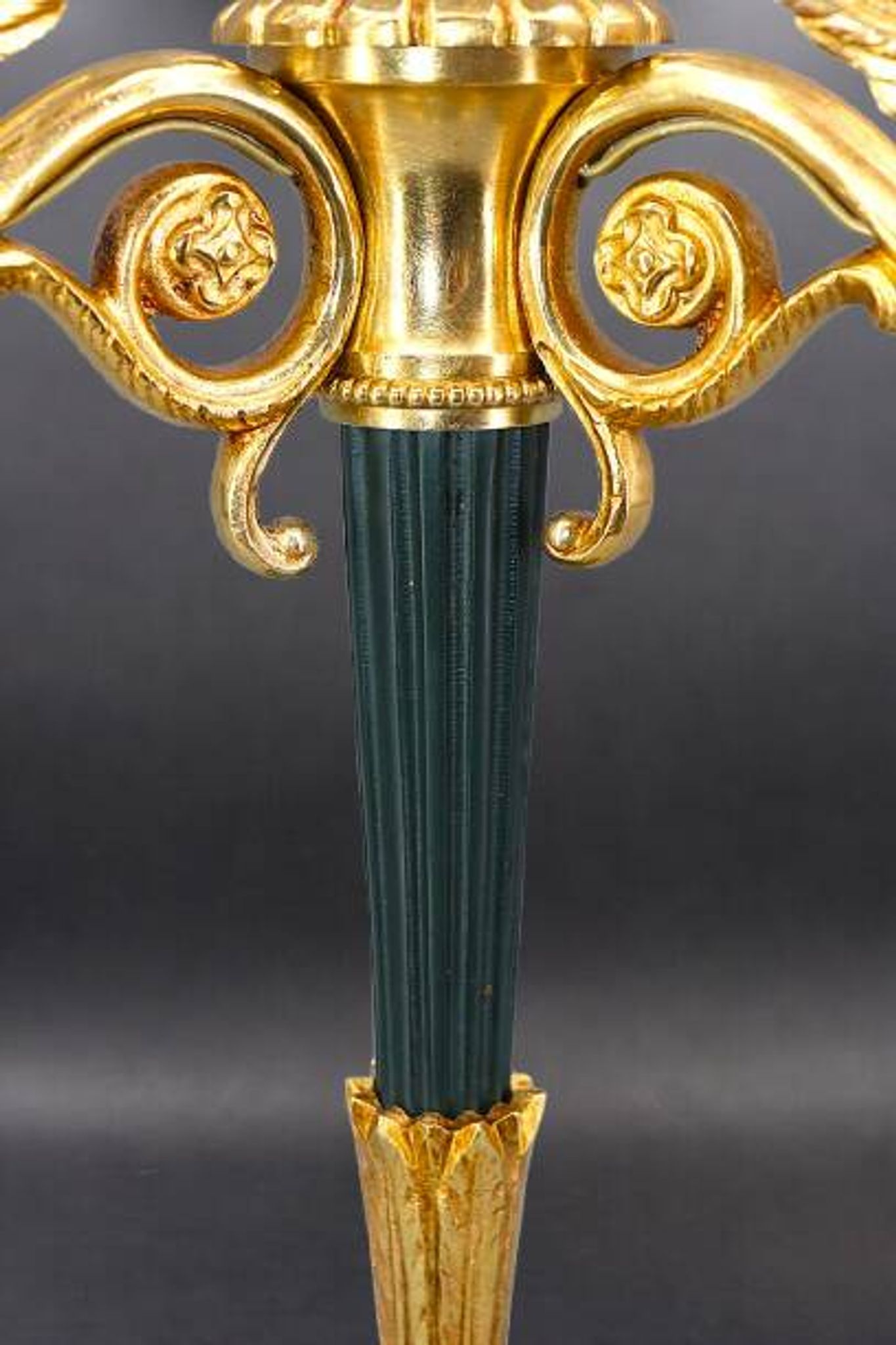 Flamboyant Pair of Candelabra/Chandeliers Solid Bronze Empire Style
